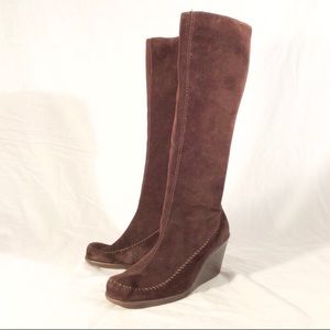 Aerologyby Aerosols Knee High Suede Wedge Boots